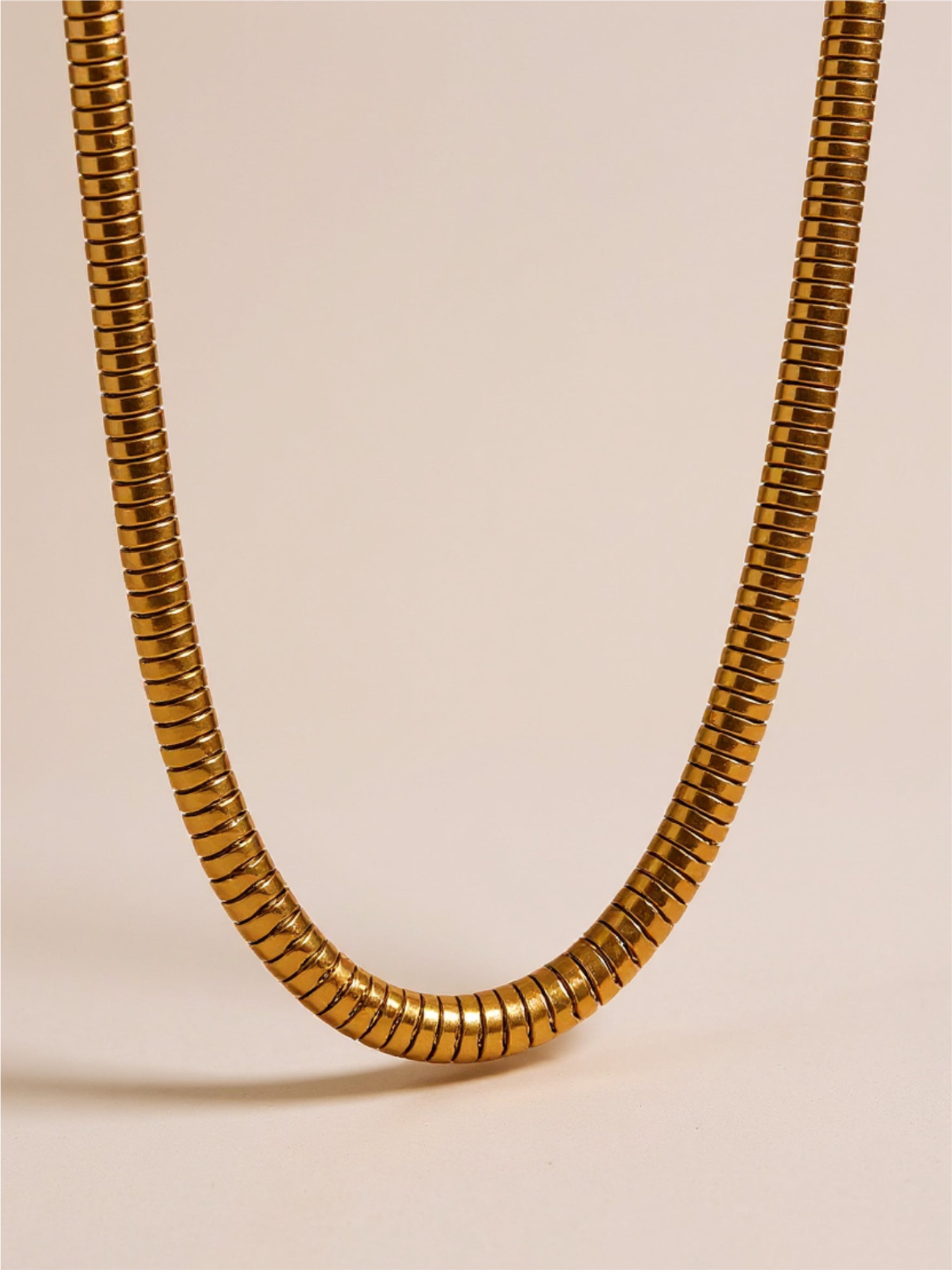 18K Gold Snake Bone Chain Necklace