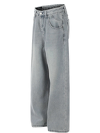 Washed Wide Leg Relaxed Fit Denim Jeans