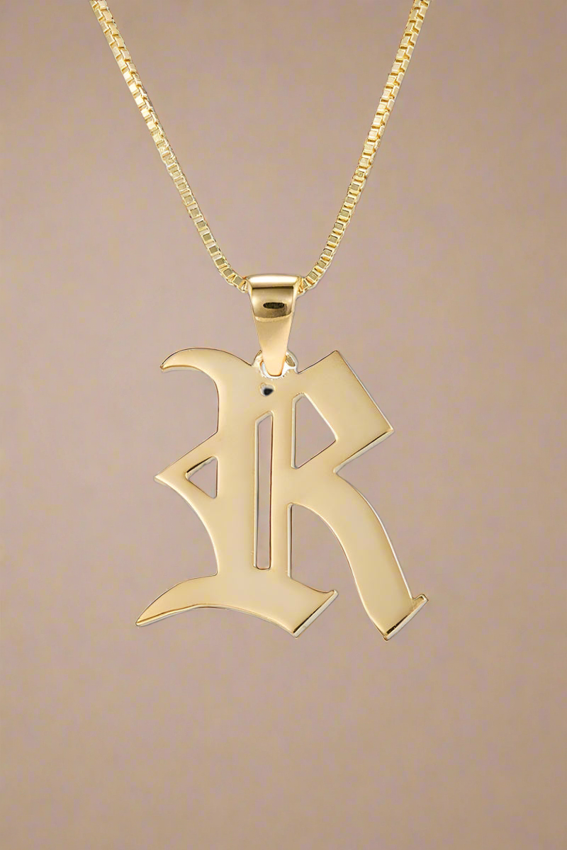 .925 Sterling Silver Letter Charm Necklace