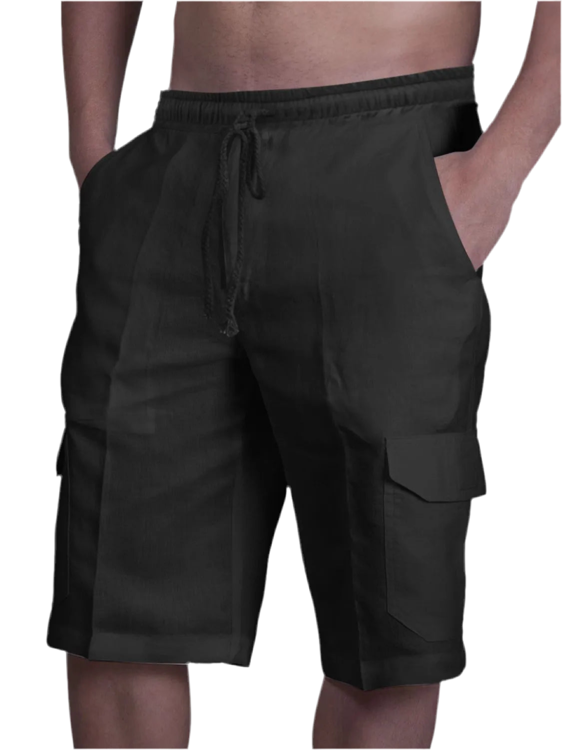 Drawstring Pocketed Shorts