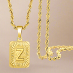 Gold Letter Charm Necklace