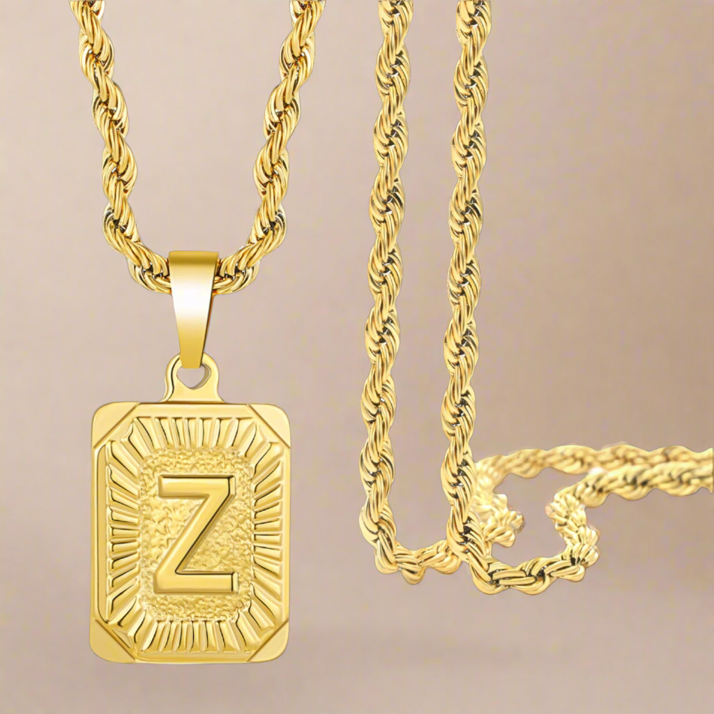 Gold Letter Charm Necklace