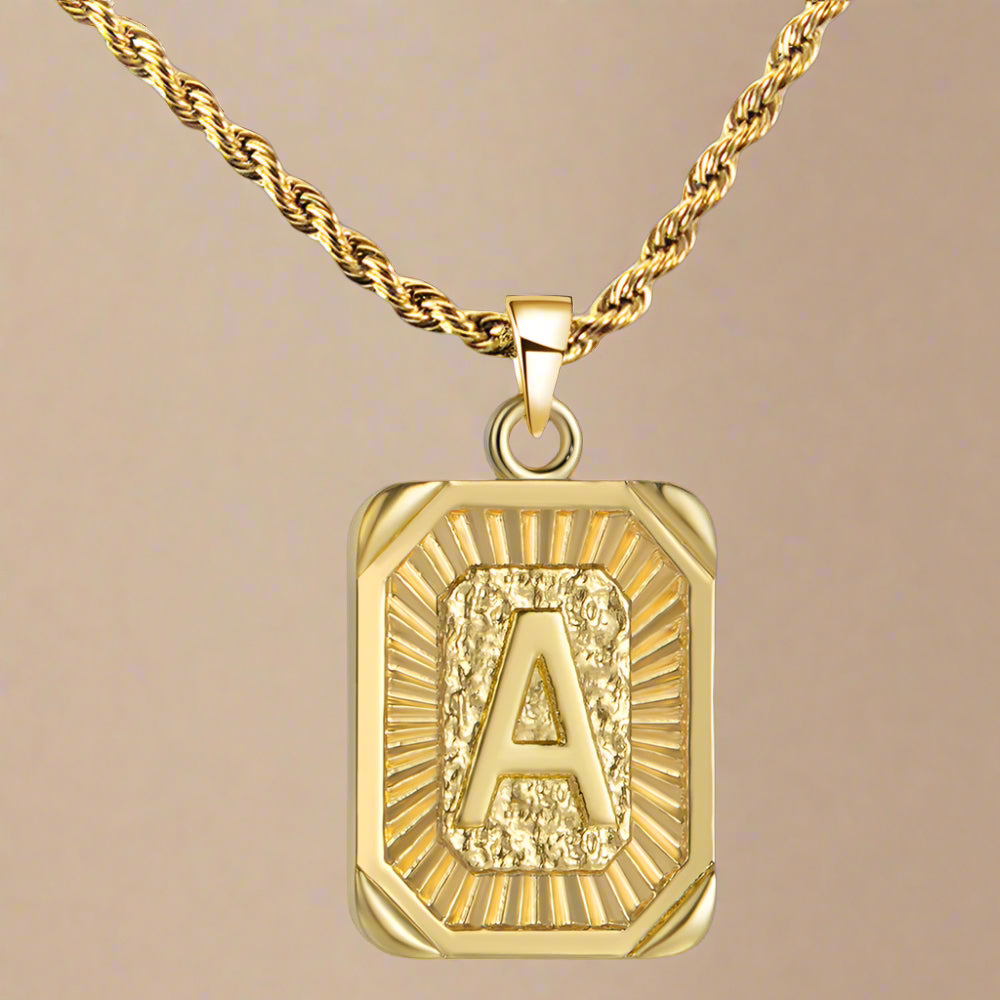 Gold Letter Charm Necklace