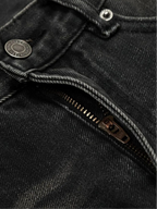 Baggy Straight Leg Jeans with Paint Splatter Detail