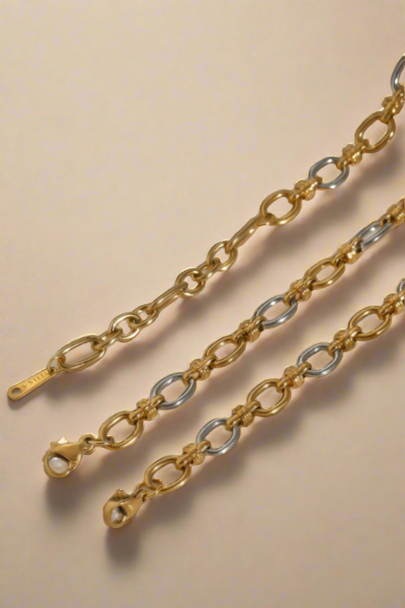 Gold & Silver Two Toned Chain Necklace or Bracelet