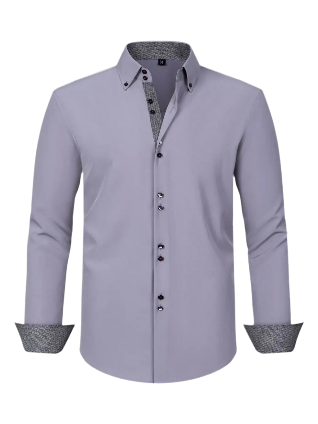 Button-Down Casual Shirt with Contrast Cuffs