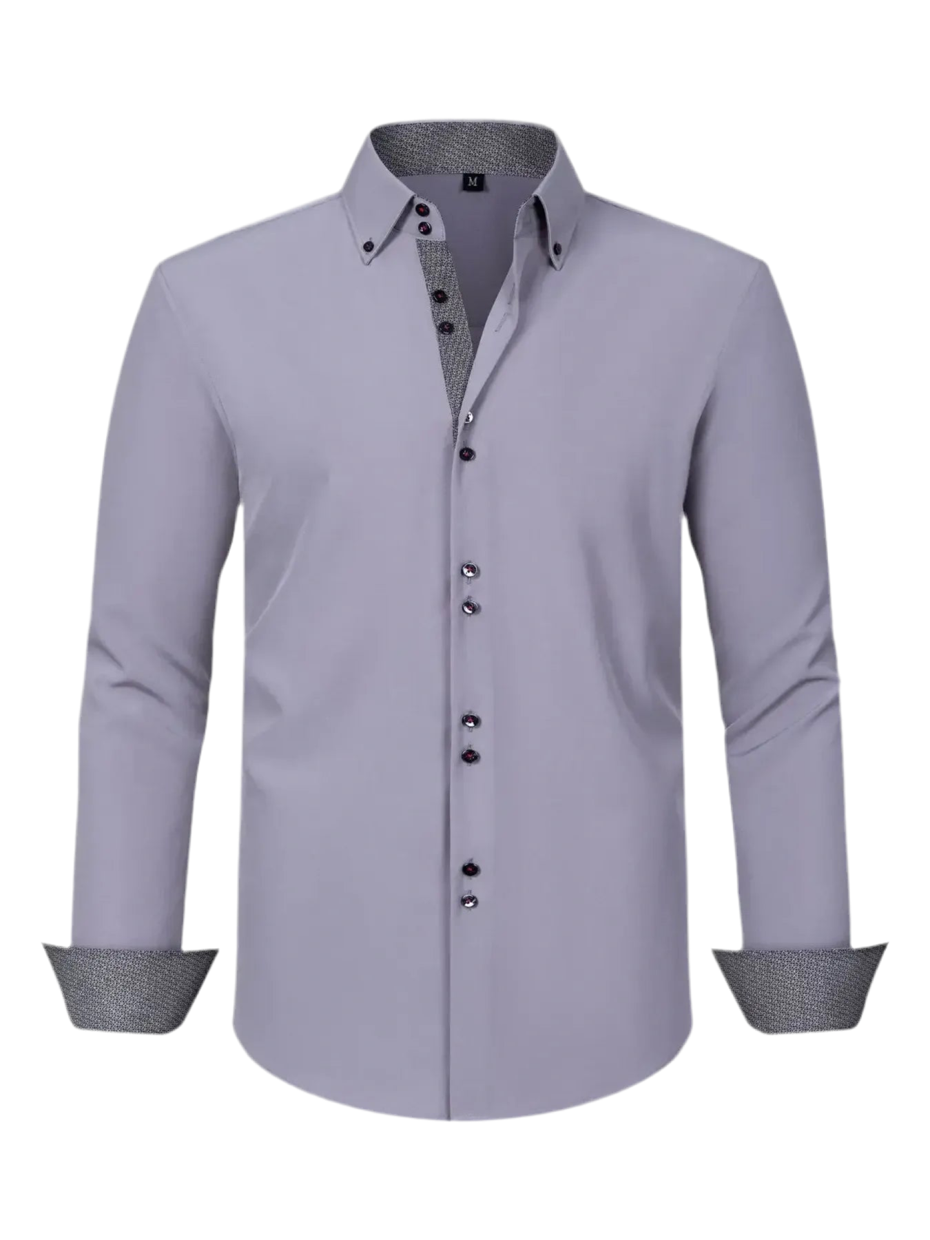 Button-Down Casual Shirt with Contrast Cuffs