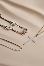 Triple Layered Cross Charm Necklace
