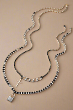 Cross & Lock Double Charm Necklaces