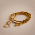 18K Gold Snake Bone Chain Necklace