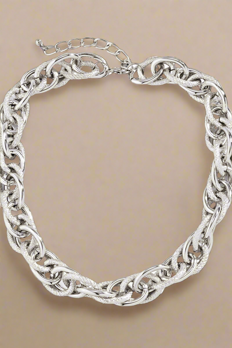 Trendy simple hip-hop punk twist design all-match necklace
