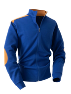Zip Up Long Sleeve Cardigan with Elbow Patch