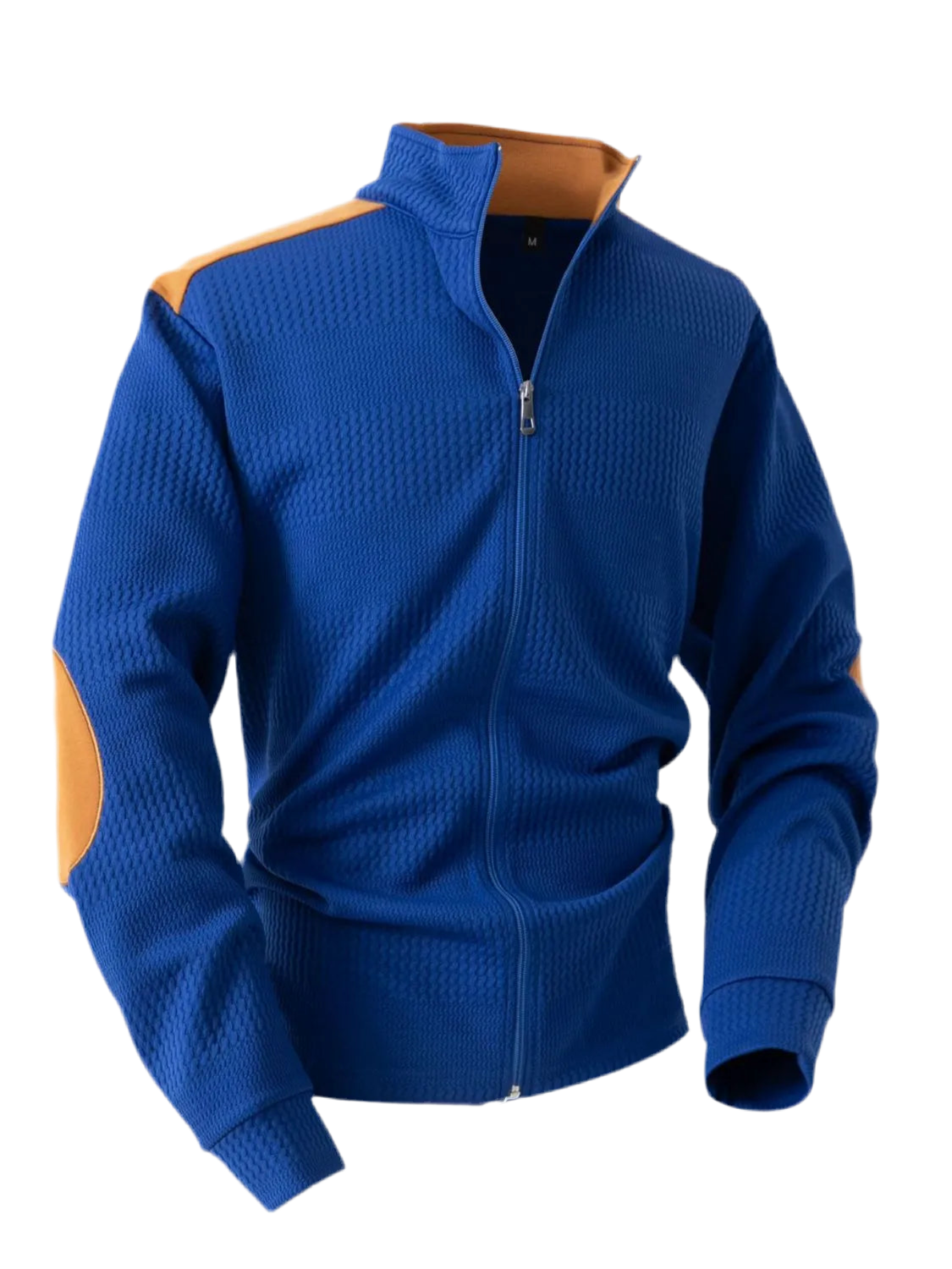 Zip Up Long Sleeve Cardigan with Elbow Patch