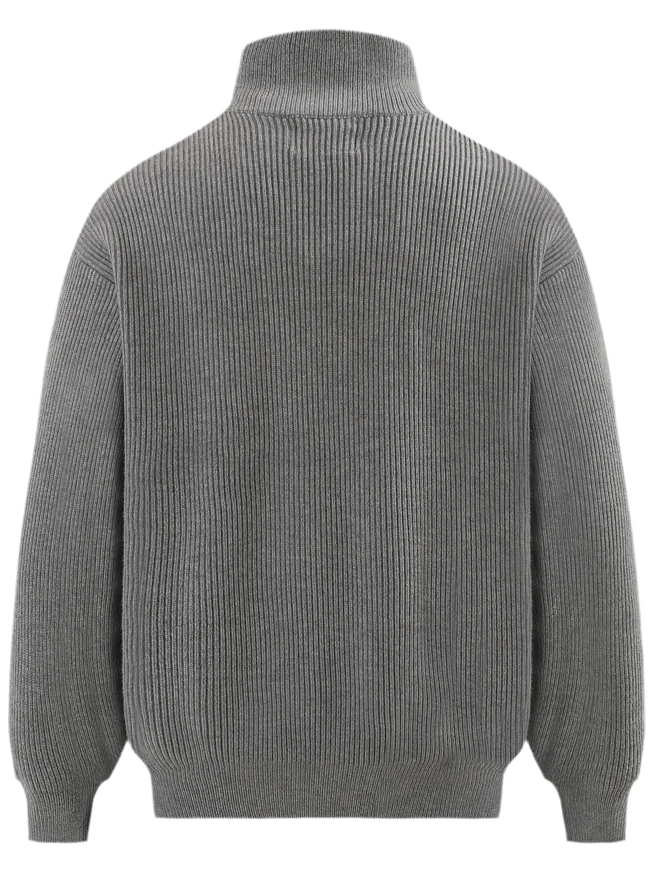 Ribbed Knit Zip-Up Cardigan