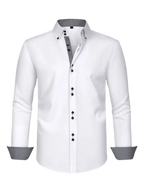 Button-Down Casual Shirt with Contrast Cuffs