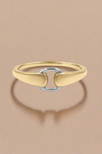 925 Sterling Silver & Gold Vermeil Mixed Metal Ring