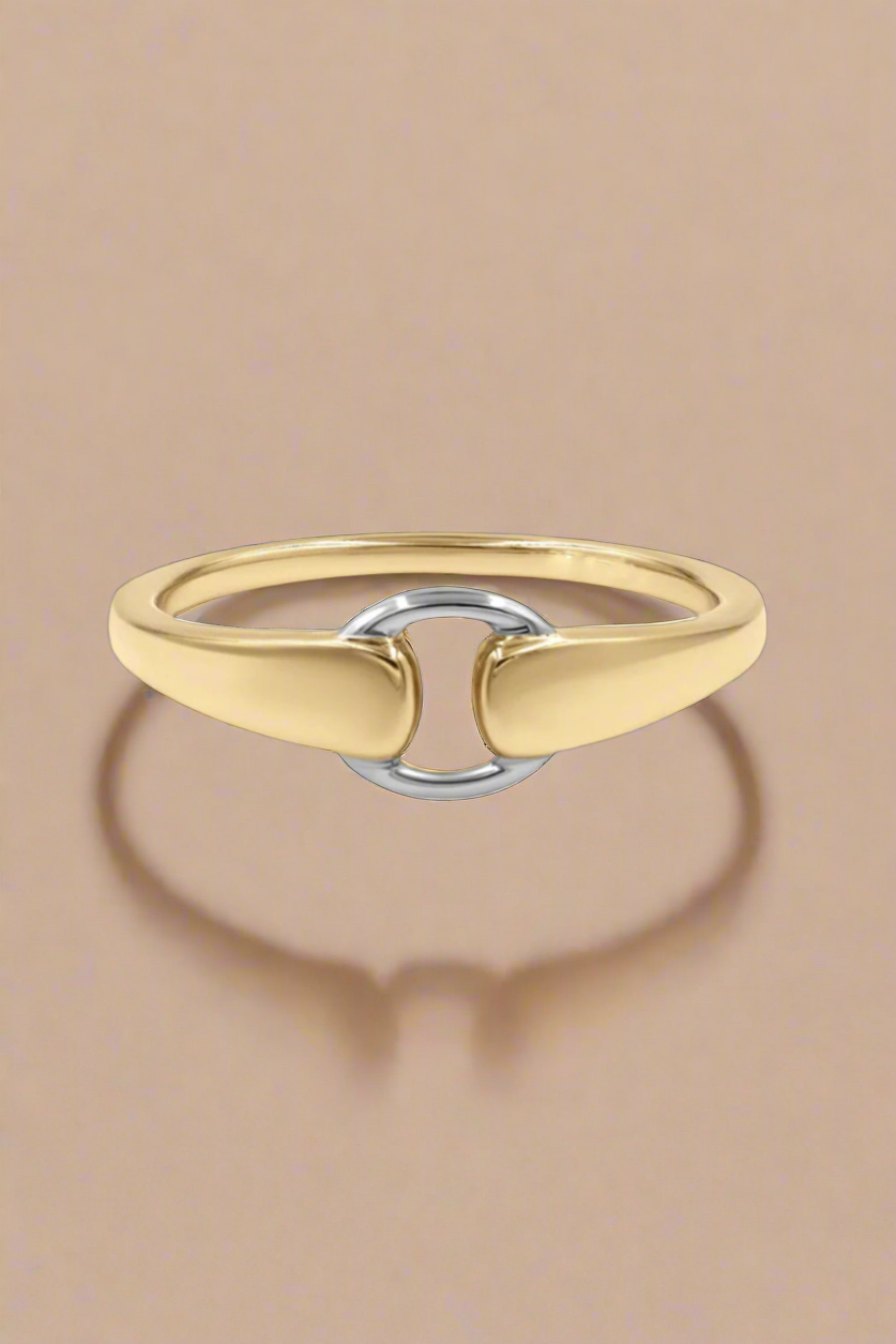 925 Sterling Silver & Gold Vermeil Mixed Metal Ring