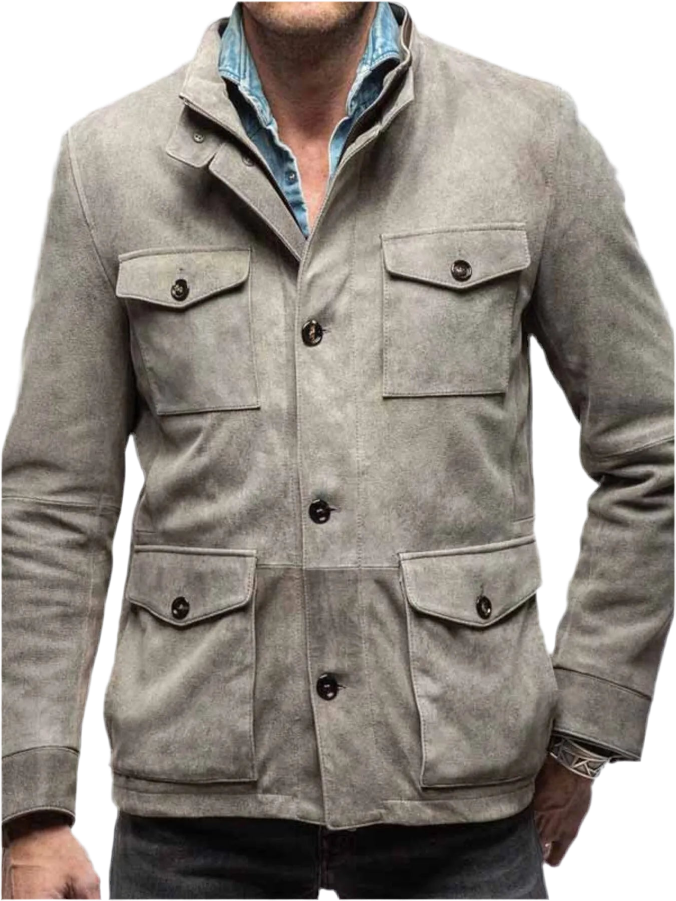 Multi-Pocket Long Sleeve Jacket