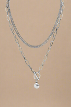 Sphere Charm Double Layered Chain Necklace