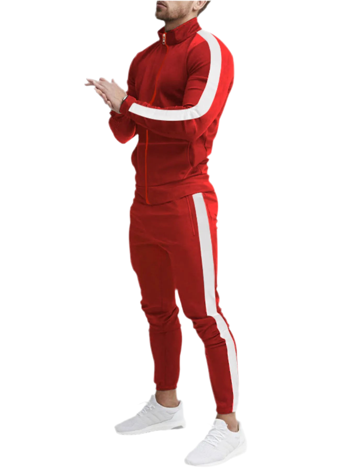 Side Stripes Zip Up Top & Pants Set