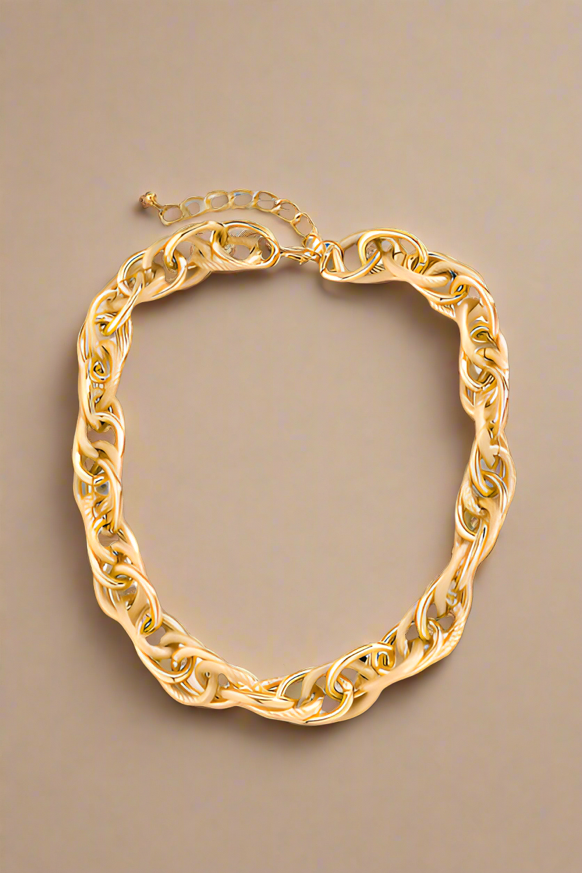 Trendy simple hip-hop punk twist design all-match necklace