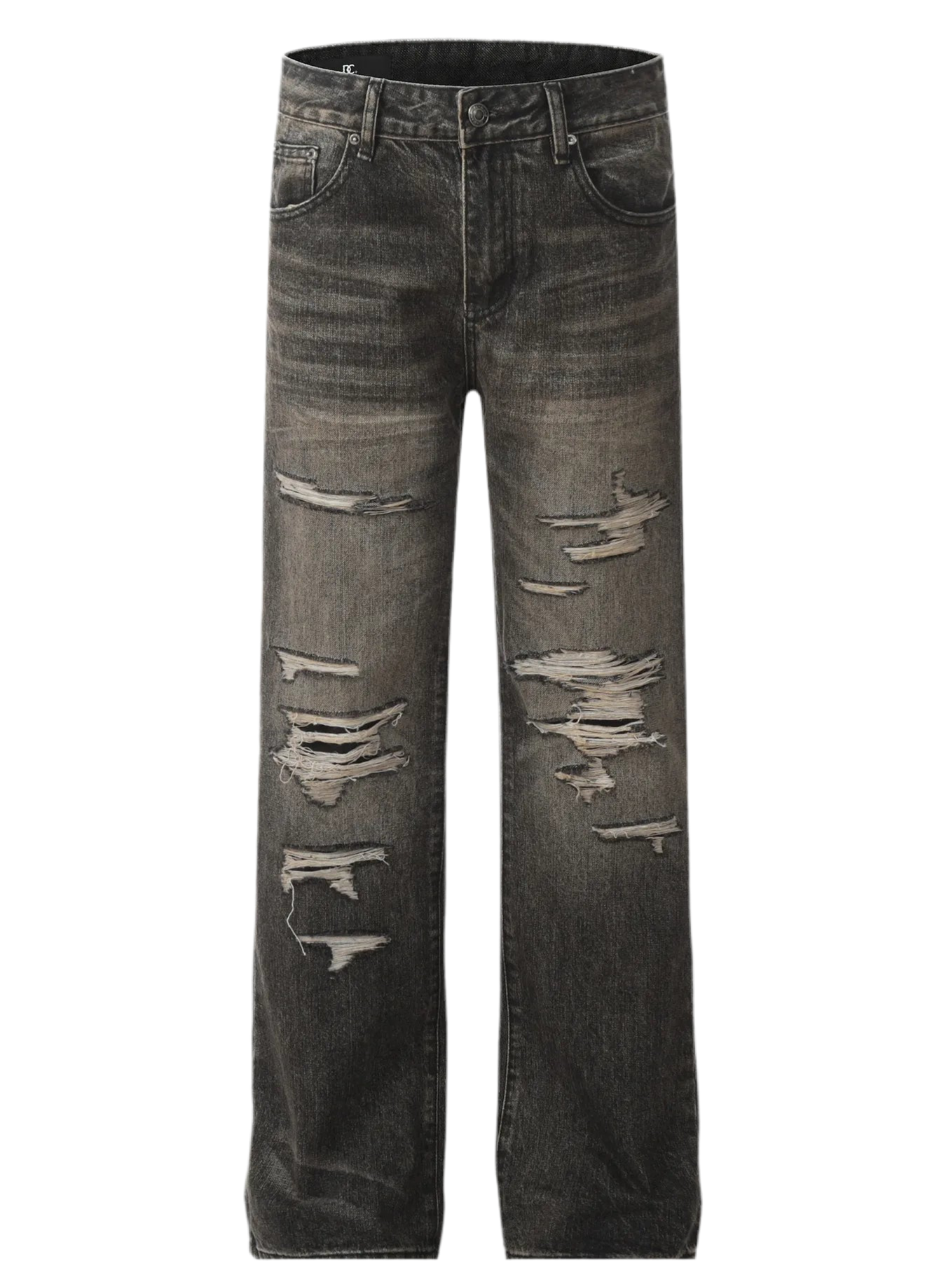 Distressed Straight Leg Jeans