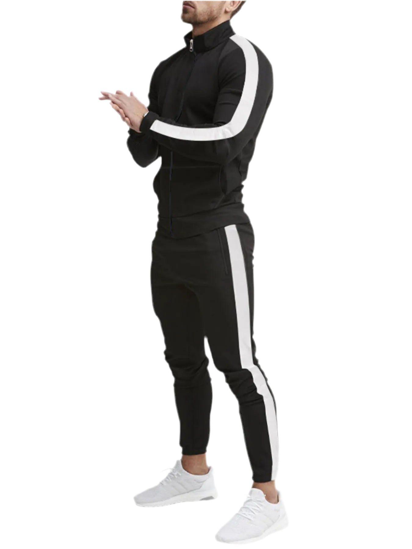 Side Stripes Zip Up Top & Pants Set