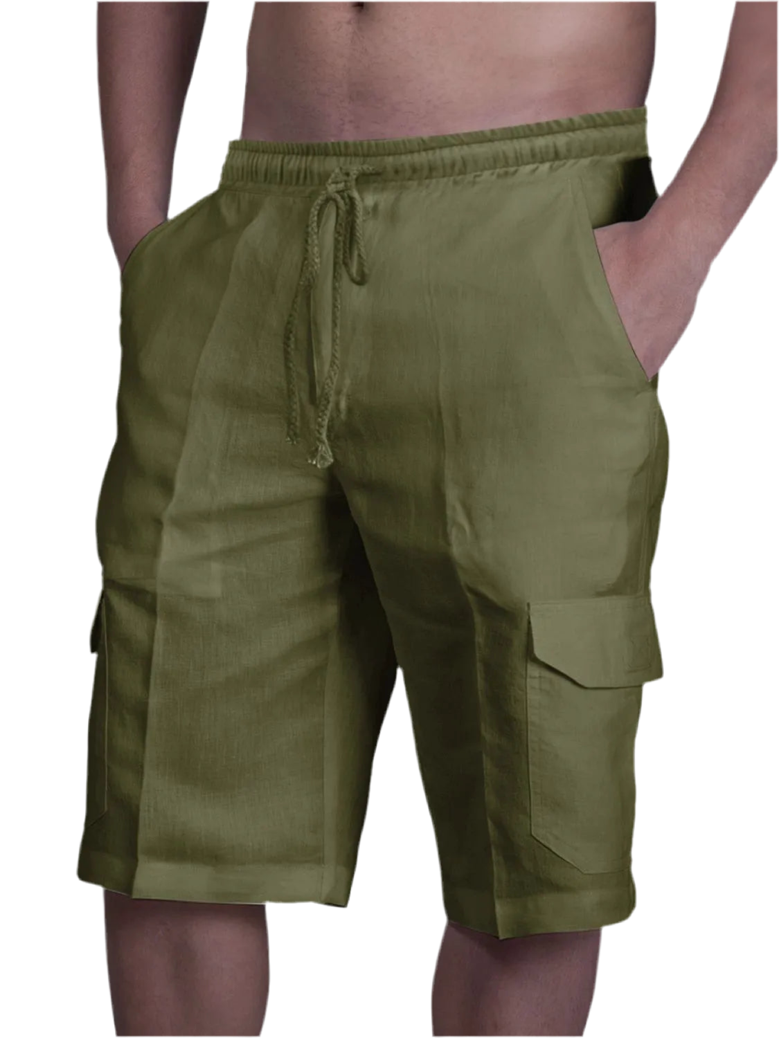 Drawstring Pocketed Shorts