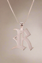 .925 Sterling Silver Letter Charm Necklace
