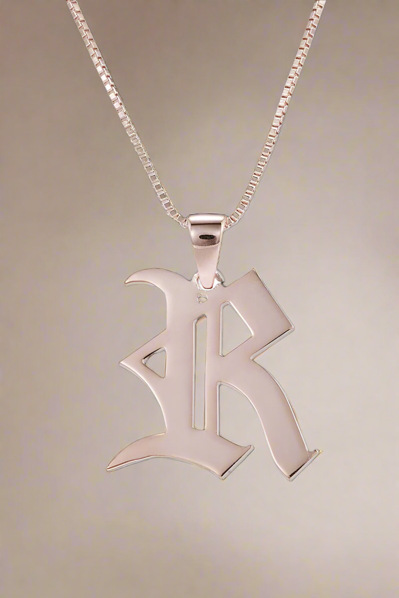 .925 Sterling Silver Letter Charm Necklace