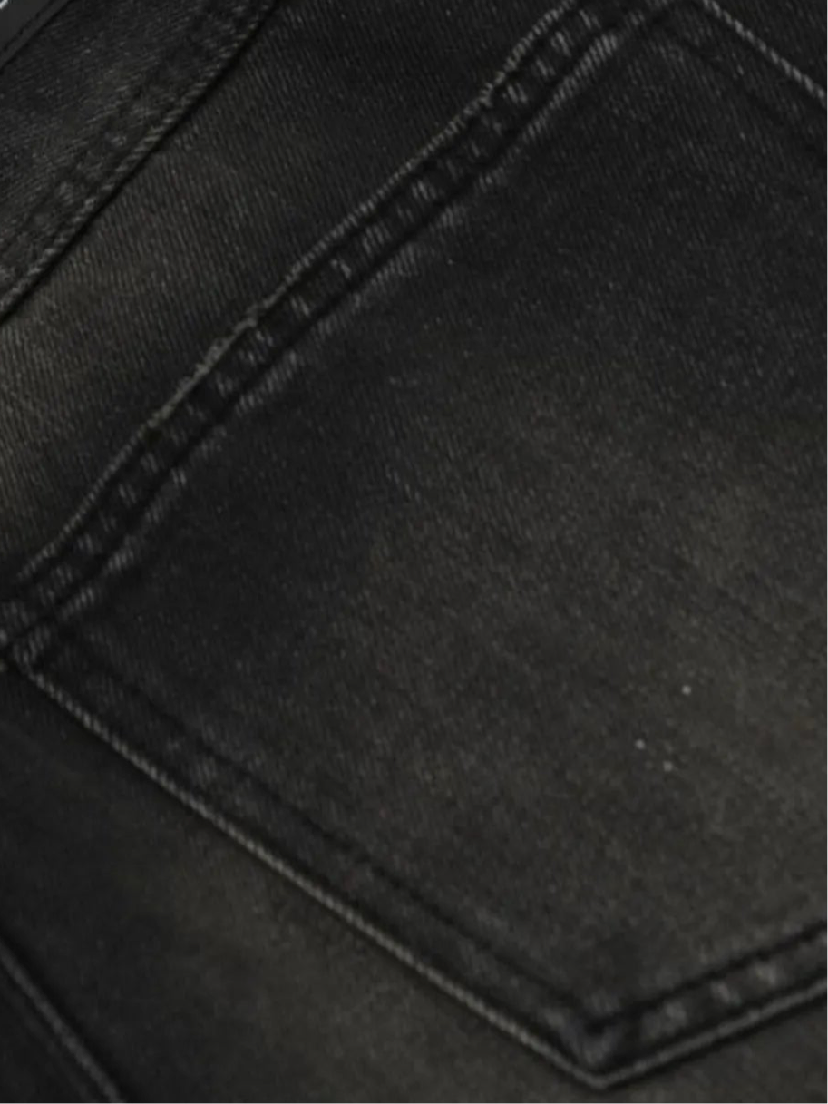 Baggy Straight Leg Jeans with Paint Splatter Detail