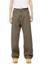 Straight-Leg Jeans with Back Elastic Waistband