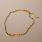 18K Gold Steel Twist Necklace