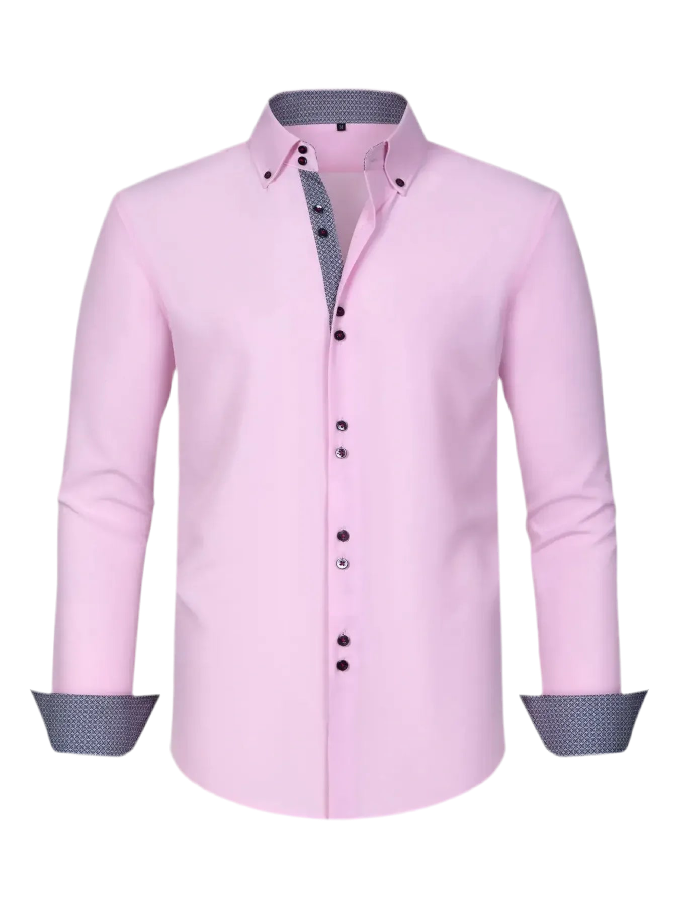 Button-Down Casual Shirt with Contrast Cuffs