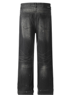 Baggy Straight Leg Jeans with Paint Splatter Detail