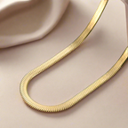 18K Gold Plated Snake Bone Chain Necklace