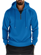 Quarter Zip Long Sleeve Drawstring Hoodie