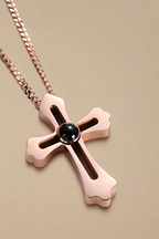Hollow Cross Projection Necklace
