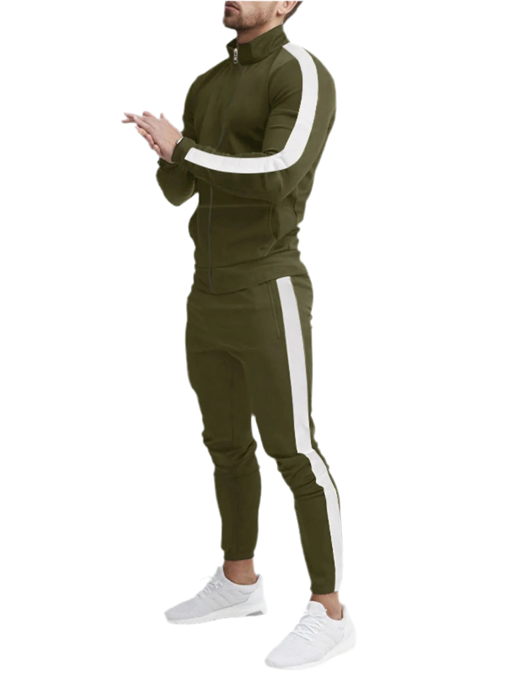 Side Stripes Zip Up Top & Pants Set