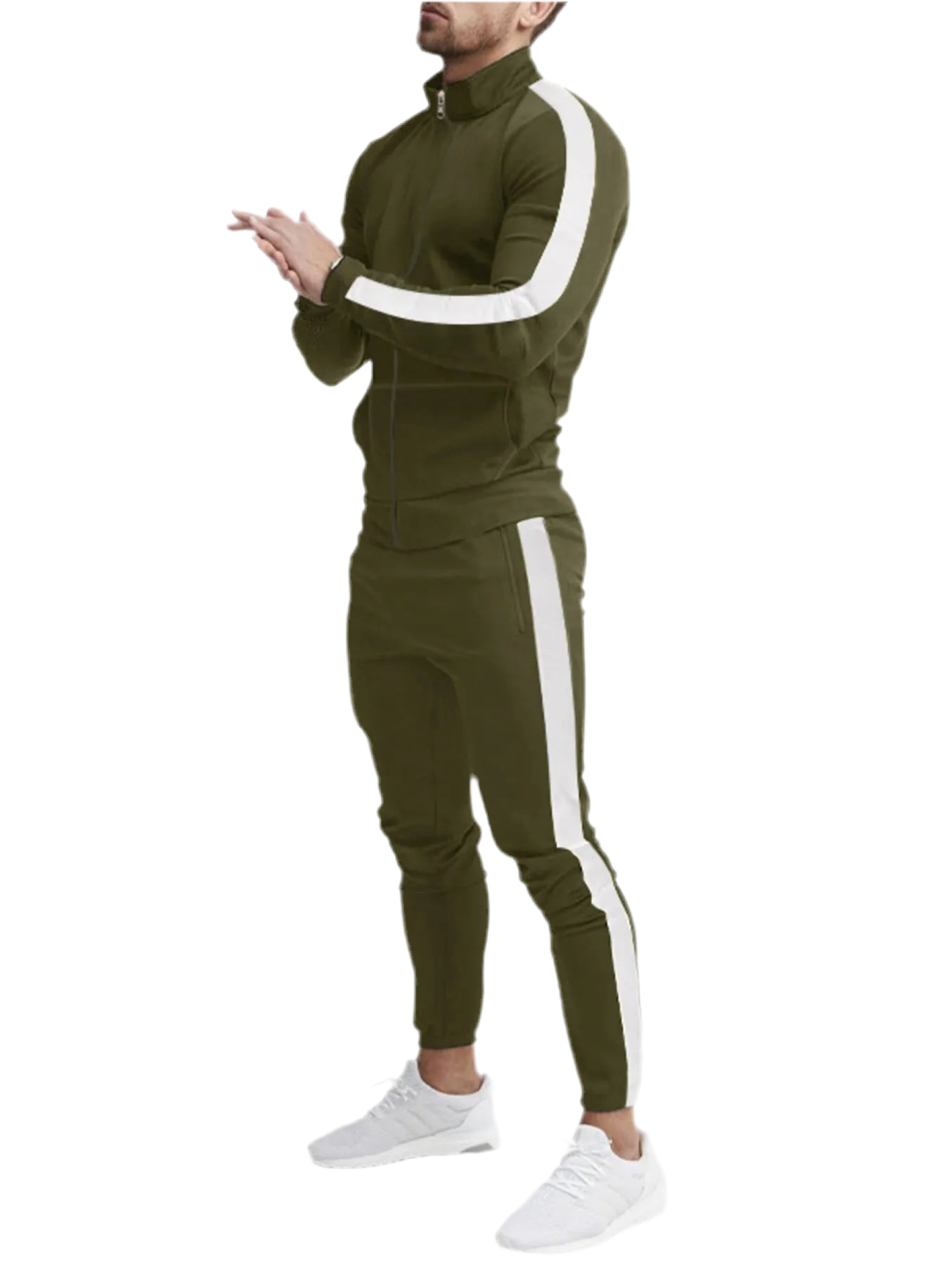 Side Stripes Zip Up Top & Pants Set