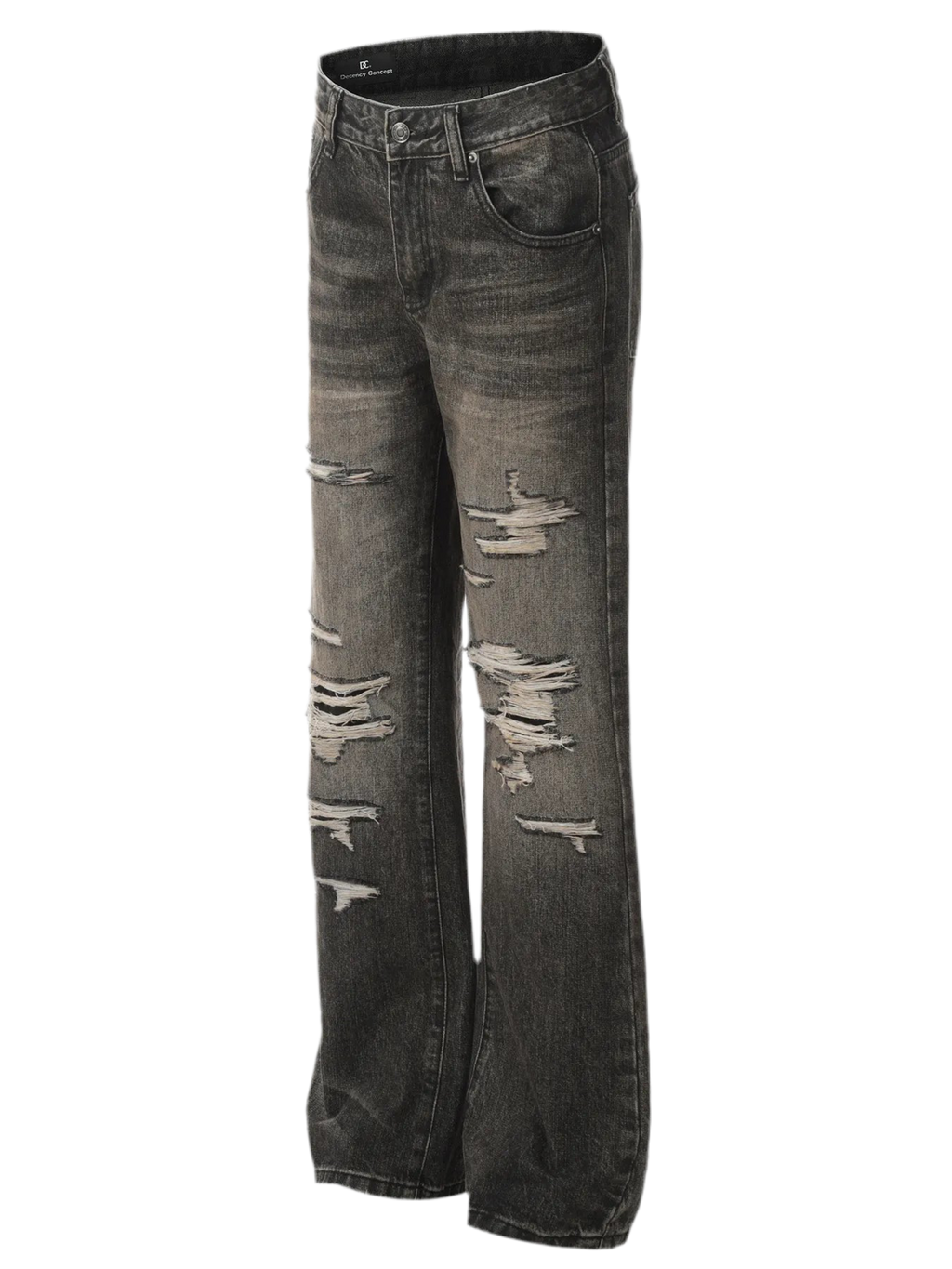 Distressed Straight Leg Jeans