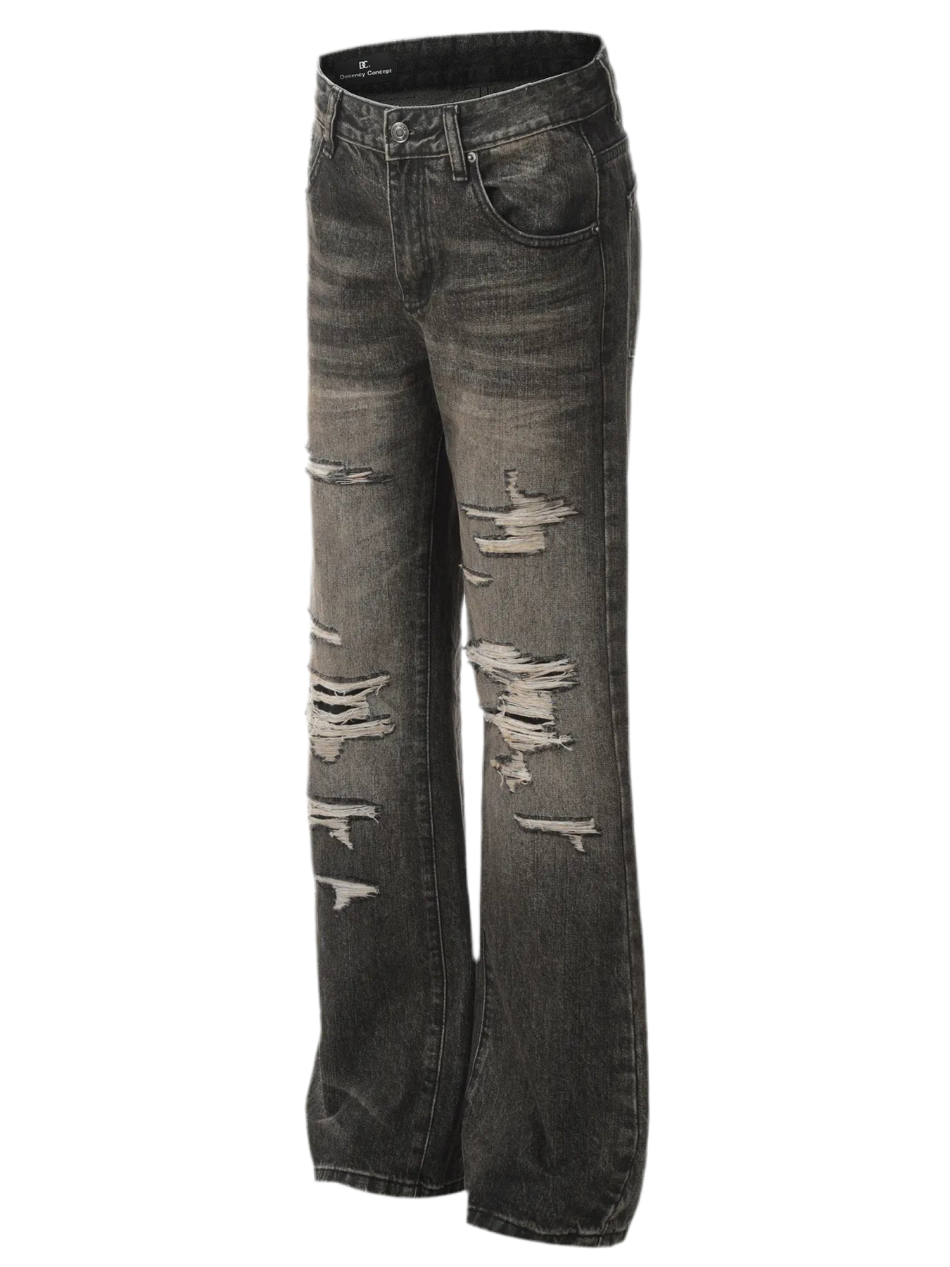 Distressed Straight Leg Jeans