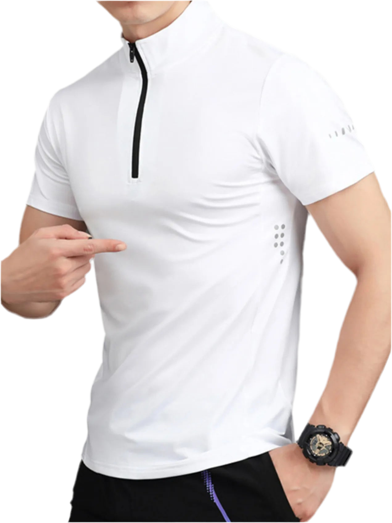 Quarter-Zip Short Sleeve Top