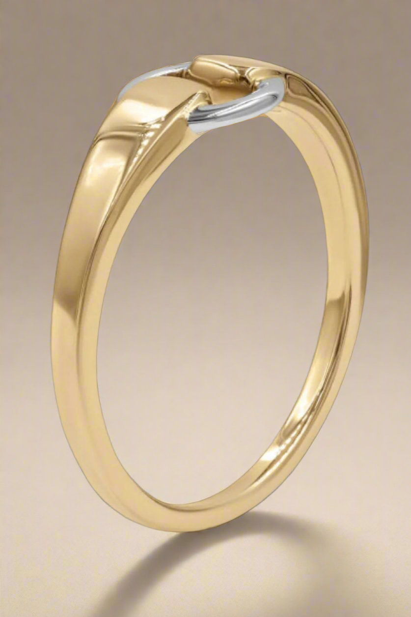 925 Sterling Silver & Gold Vermeil Mixed Metal Ring