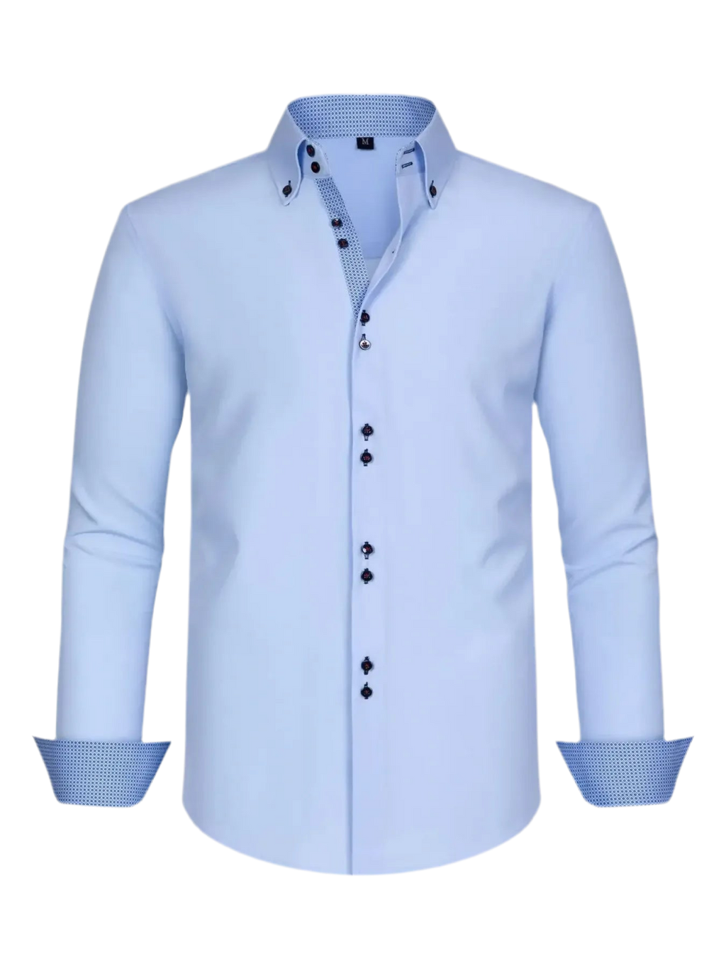 Button-Down Casual Shirt with Contrast Cuffs