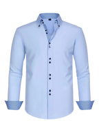Button-Down Casual Shirt with Contrast Cuffs
