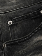 Baggy Straight Leg Jeans with Paint Splatter Detail