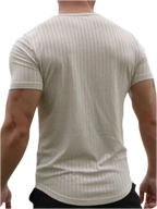 Round Neck Short Sleeve Striped T-Shirt
