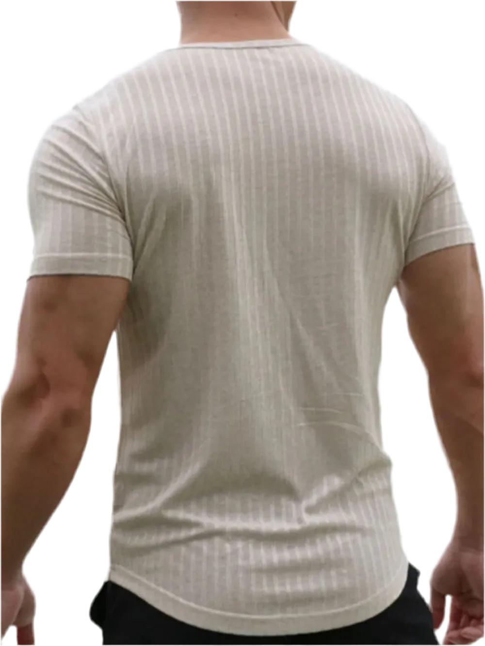 Round Neck Short Sleeve Striped T-Shirt
