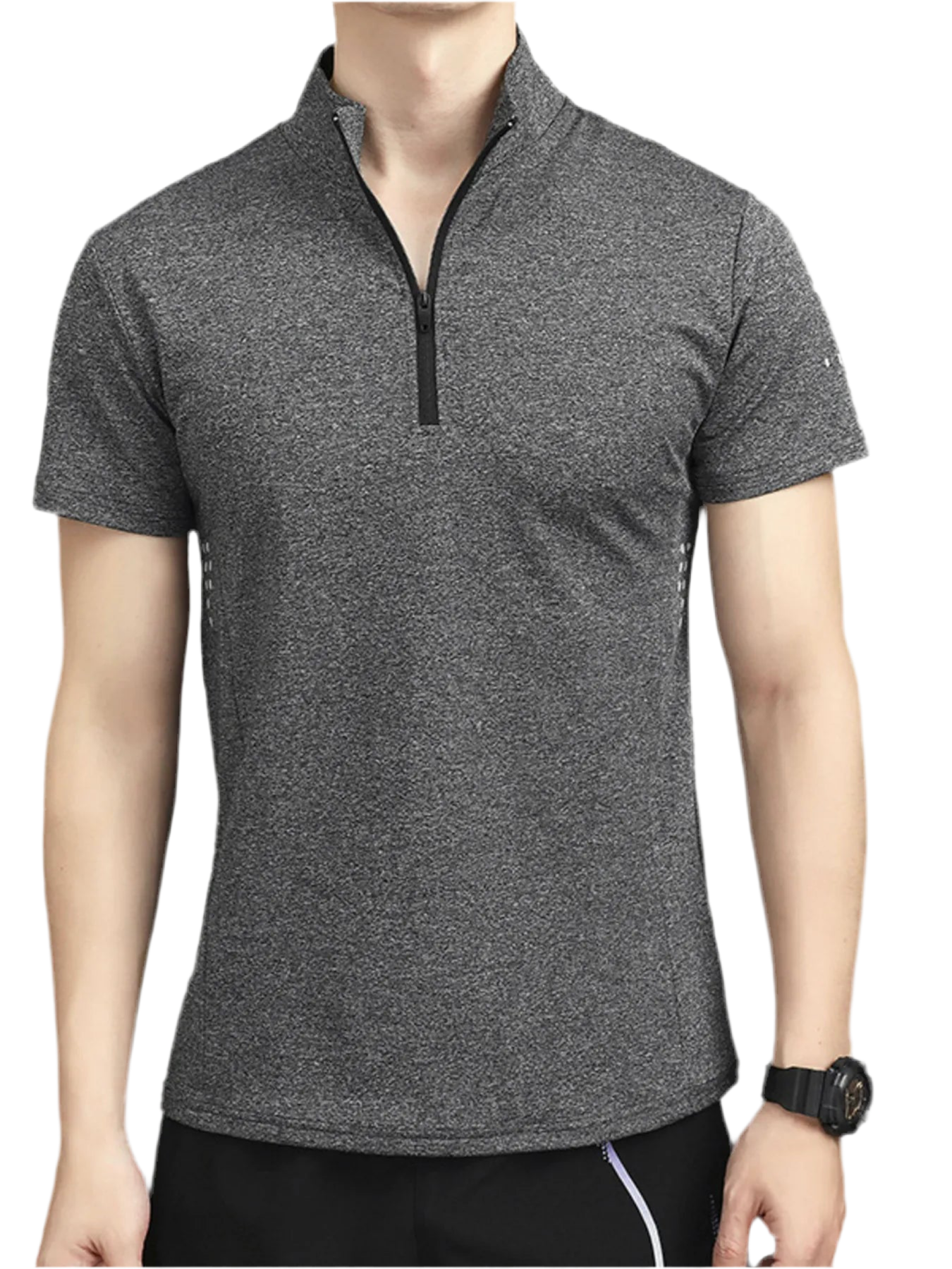 Quarter-Zip Short Sleeve Top